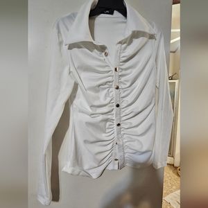 White button up blouse